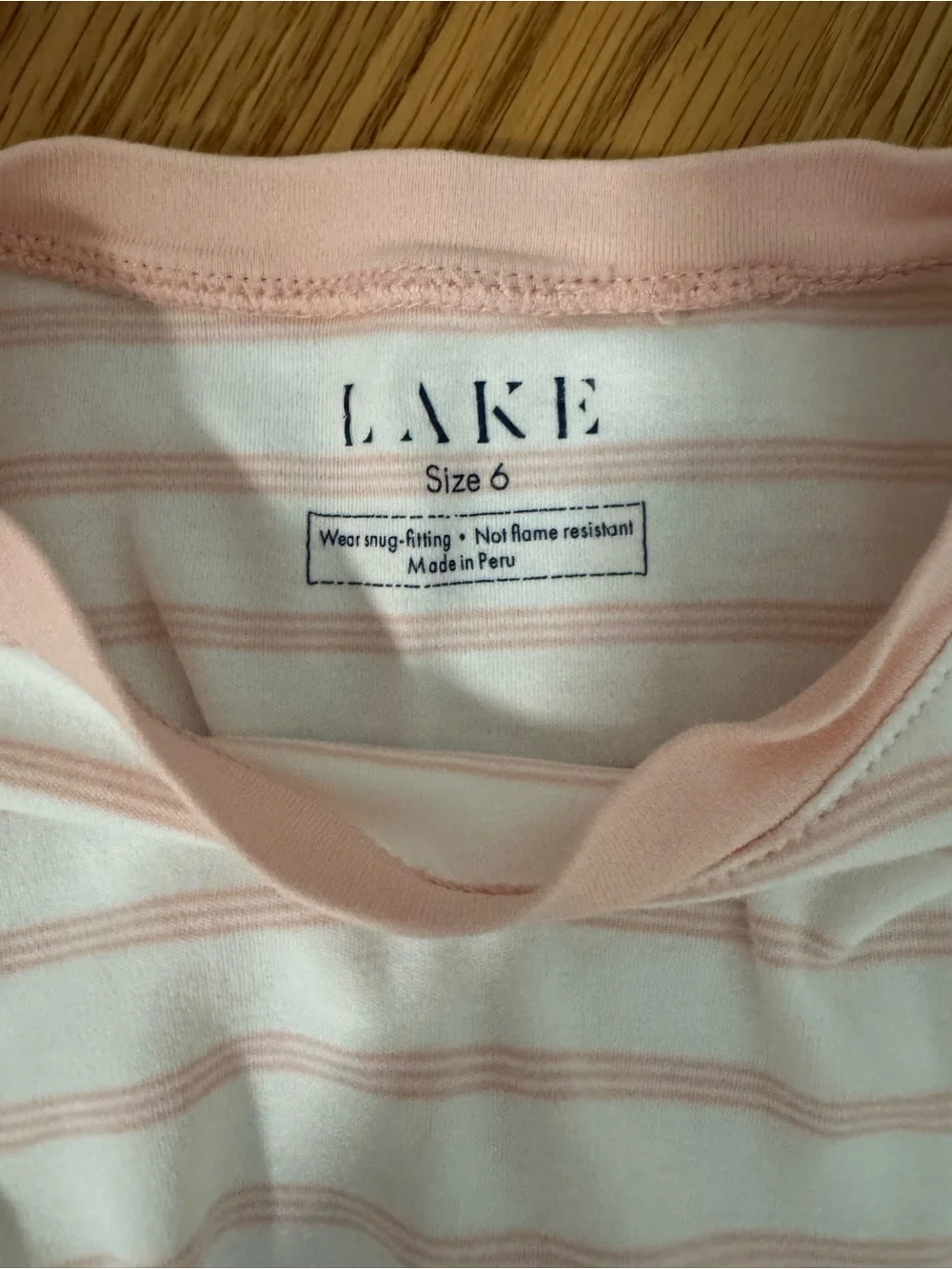 Kid’s LAKE pajamas! Pima cotton - Pink & White Striped set - size 6